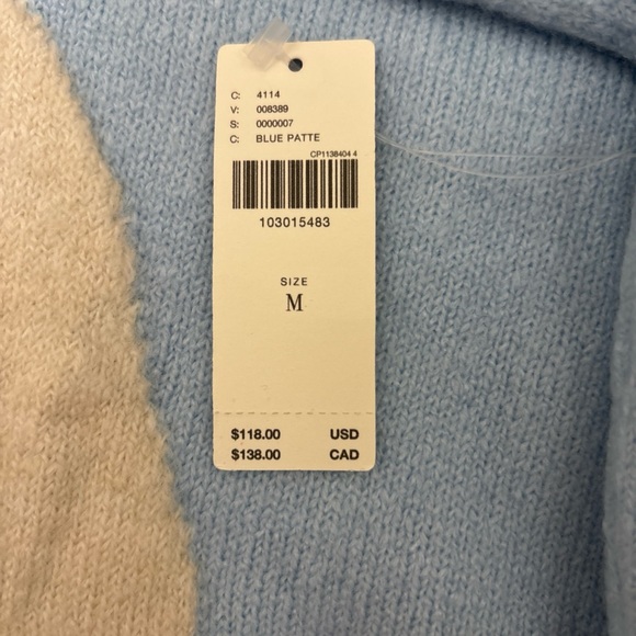 Anthropologie POODLE Maeve DOG ICON sweater light blue crew neck Pullover M NWT - Picture 9 of 14